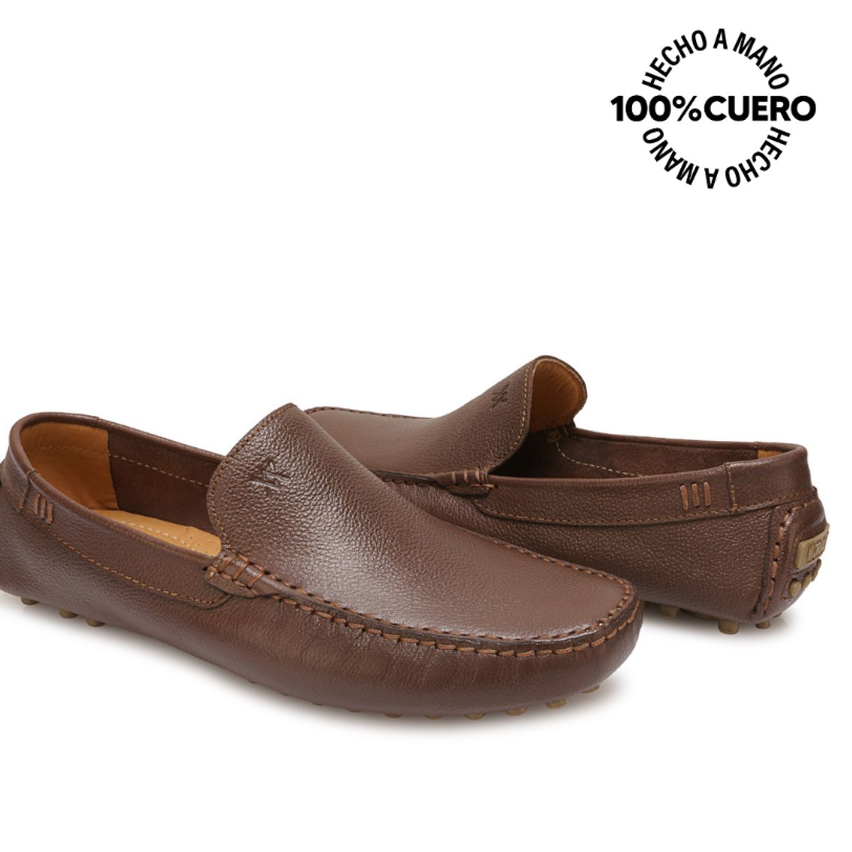 VIALE - Zapato Mocasín Casual SERGIO-2605 Marron Viale Homme Cuero