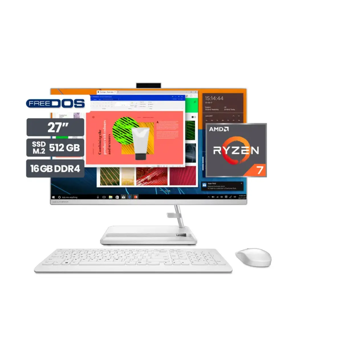 LENOVO - All In One Lenovo IdeaCentre AIO 3 27ALC6 Ryzen 7-7730U 16GB SSD512GB 27″