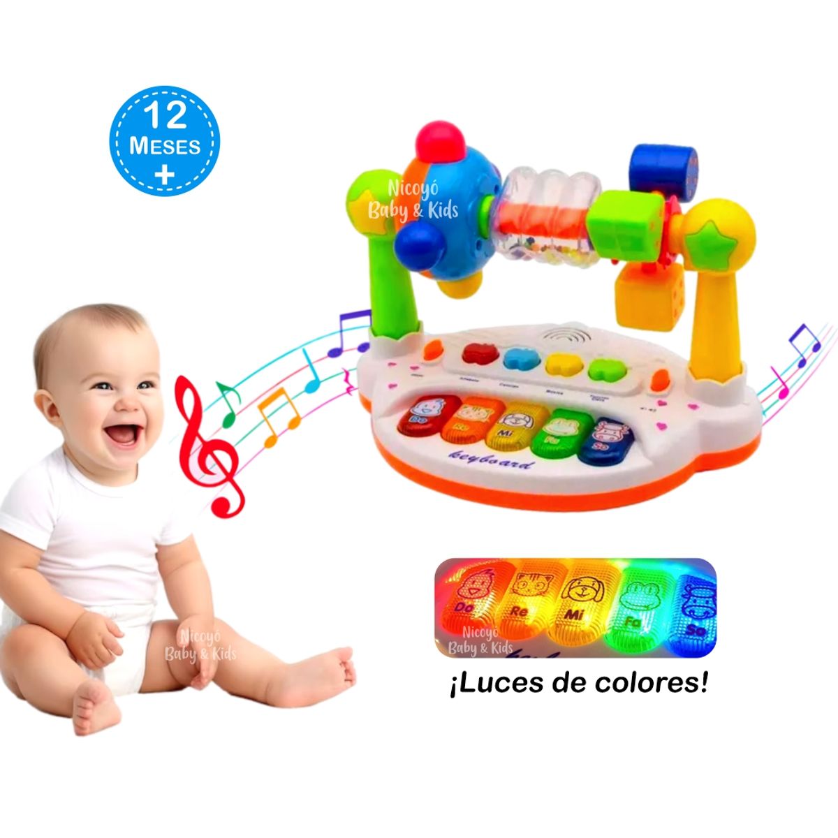 BABY - Juguete Piano Kingdom Musical Luces y Canciones en Español