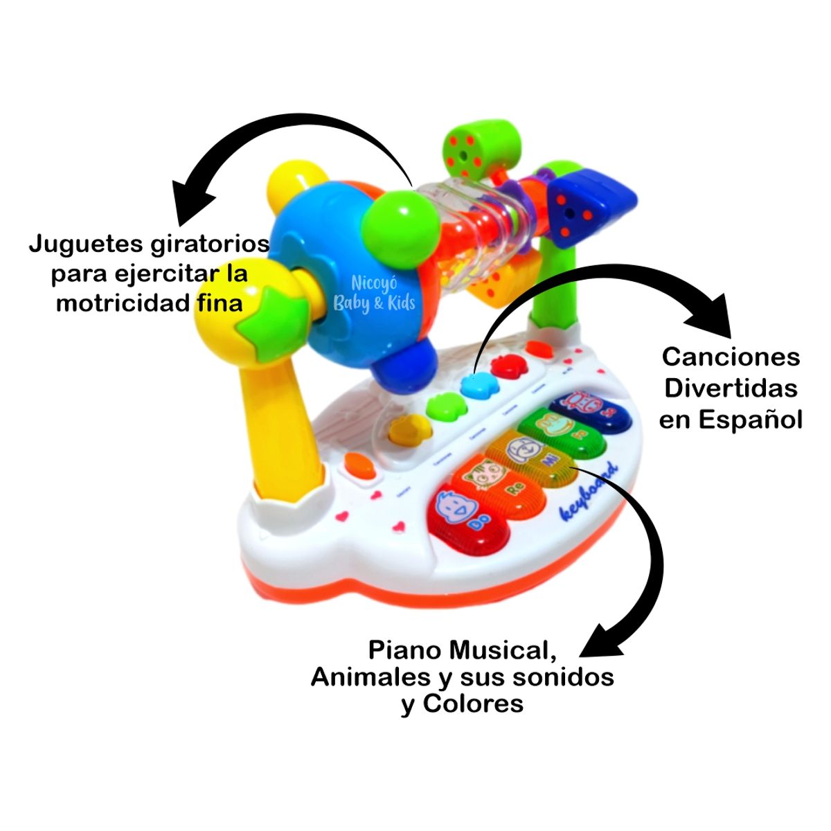 BABY - Juguete Piano Kingdom Musical Luces y Canciones en Español