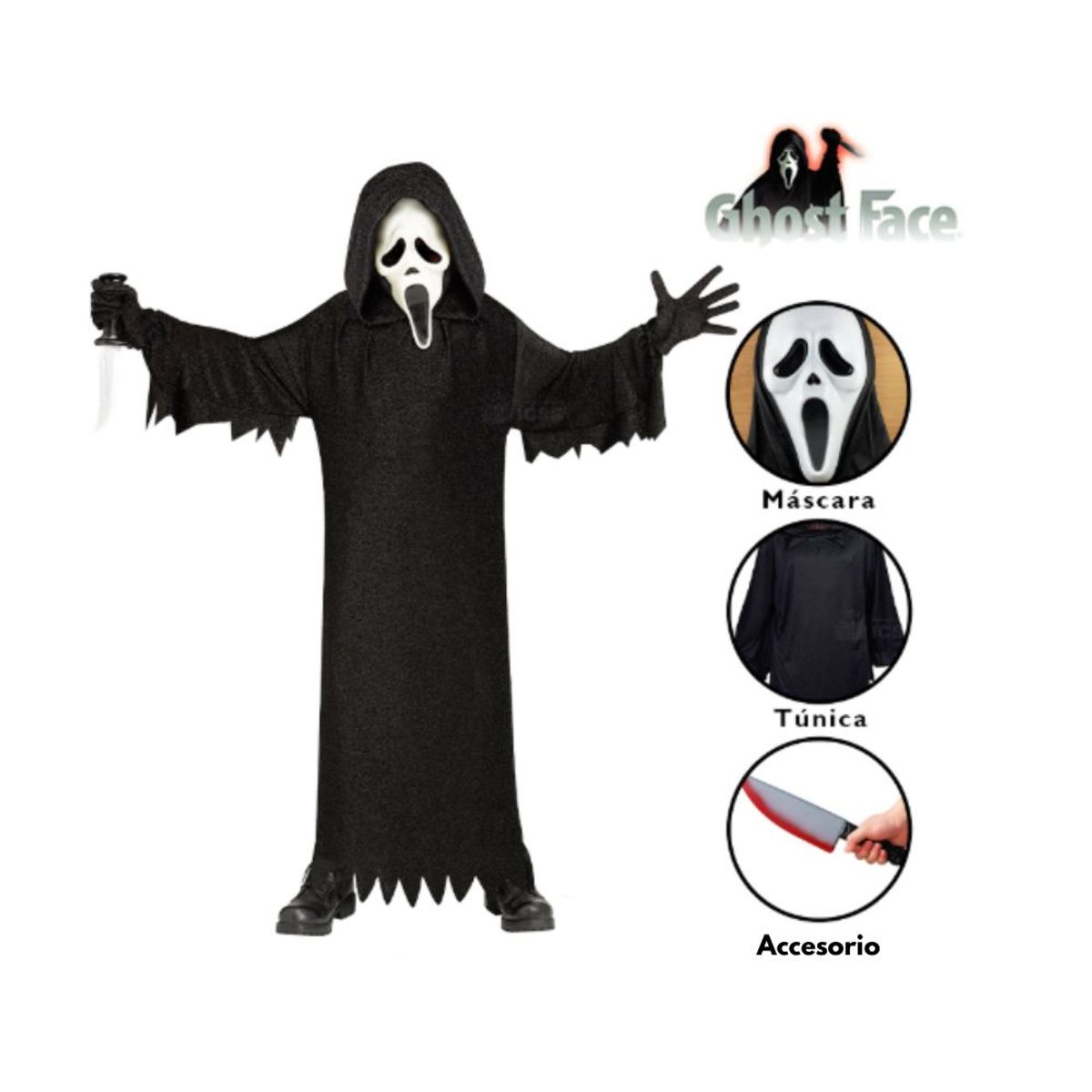 GENERICO - Disfraz Completo Ghost Face Classic Talla M