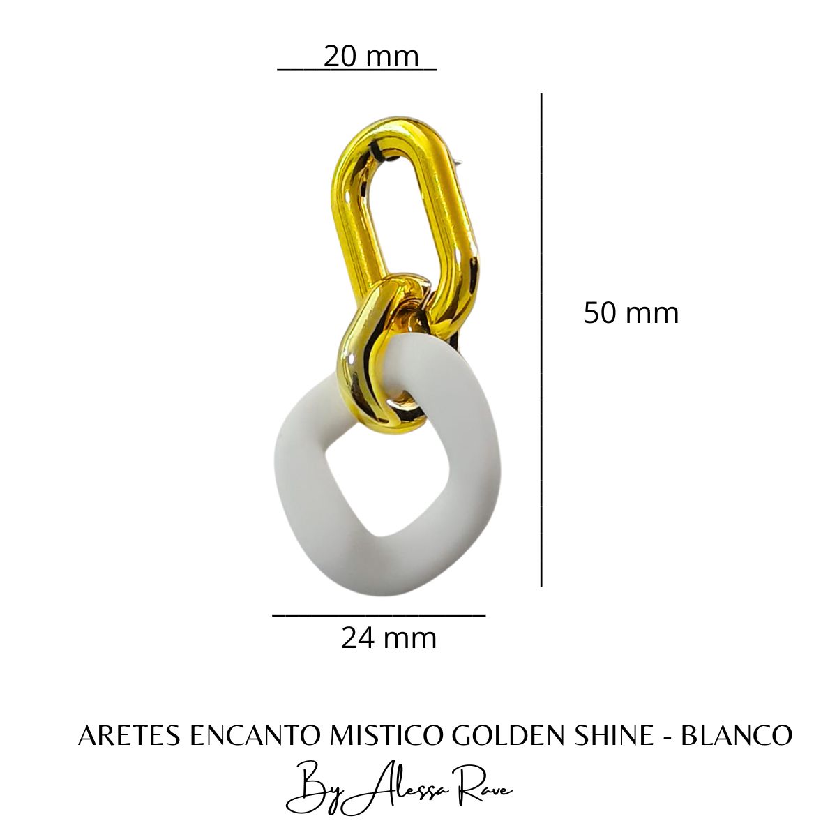 GENERICO - ARETES ENCANTO MISTICO GOLDEN SHINE - BLANCO