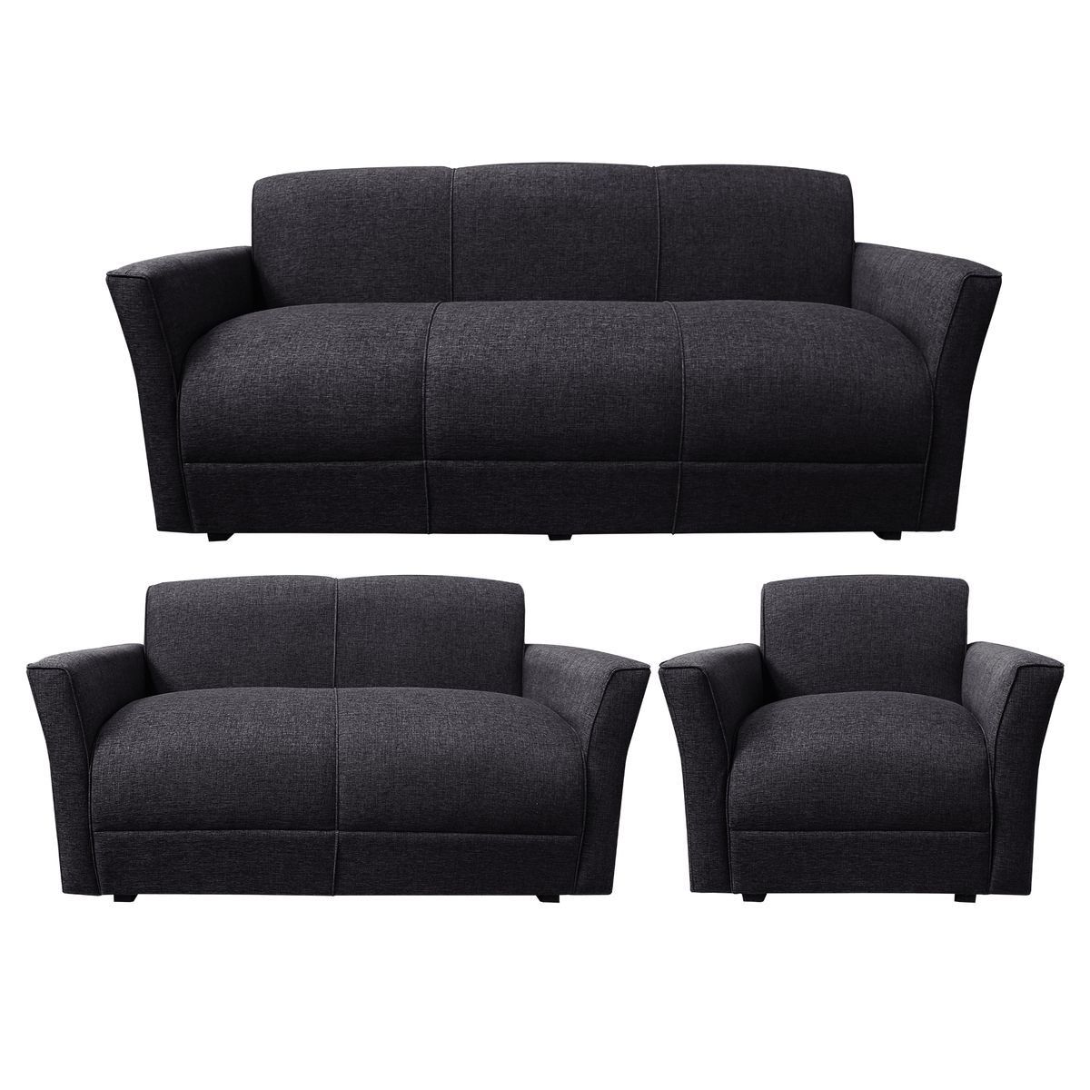 CASA BELLA - JUEGO DE SALA CASABELLA TABARA 321 NEGRO