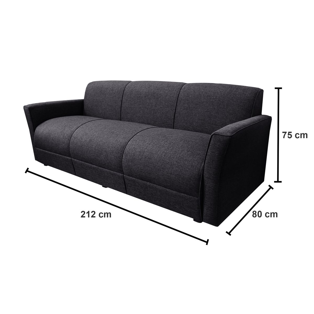 CASA BELLA - JUEGO DE SALA CASABELLA TABARA 321 NEGRO