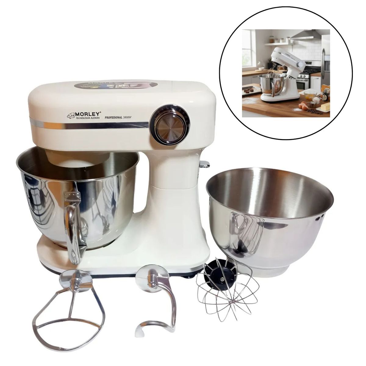 MORLEY - Batidora Planetaria de 3000W Morley Blanco