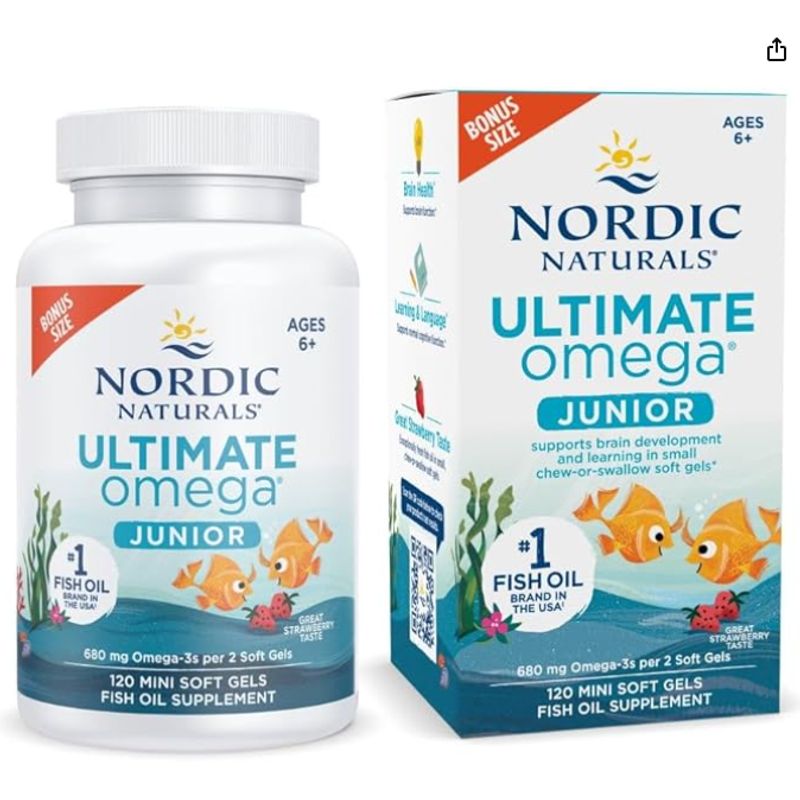 GENERICO - Nordic Naturals Ultimate Omega Junior- 120 mini capsulas, SABOR FRESA