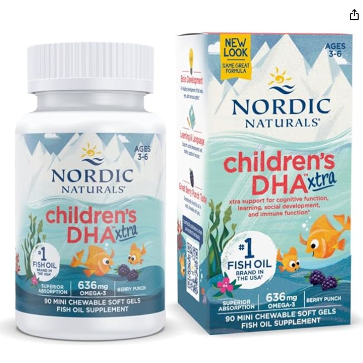 GENERICO - SUPLEMENTO NORDIC NATURALS CHILDREN'S DHA XTRA 90 CAPS 636MG OMEGA 3