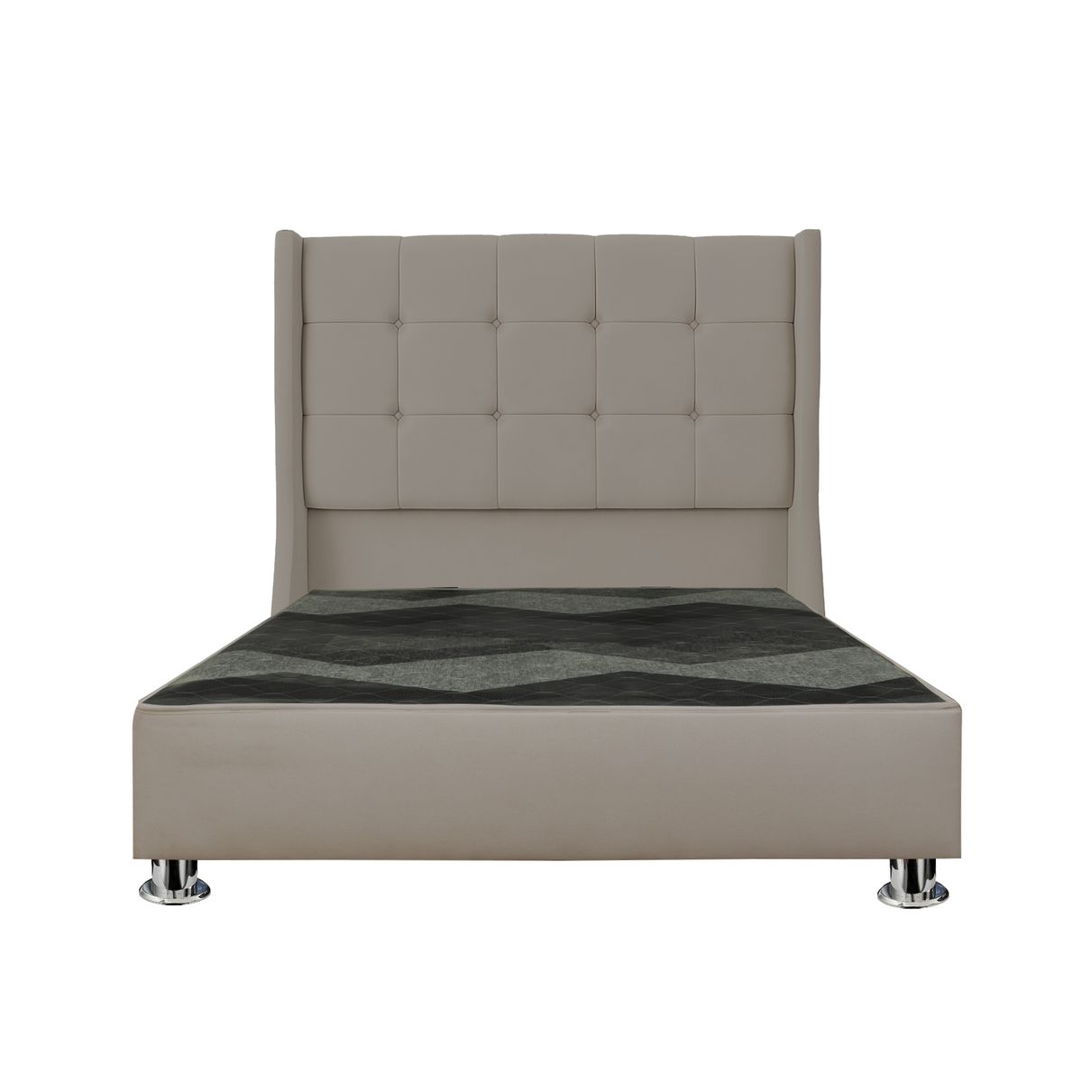 GENERICO - Cama tapizada Cielo Pcromadas - 2plz Beige oscuro