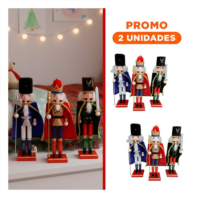 GENERICO - Pack2 Cascanueces Festivo de Set 3 Multicolor