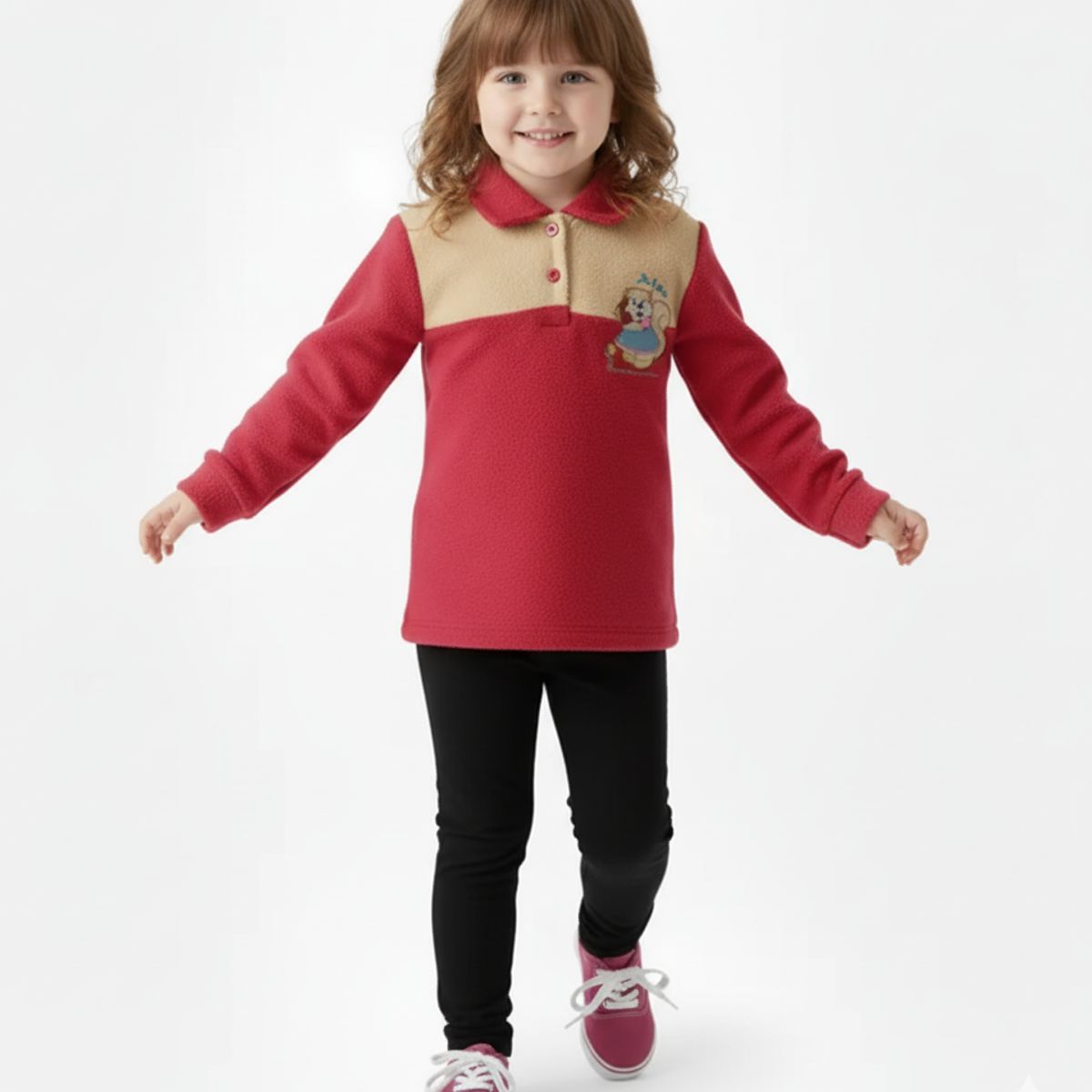 GENERICO - Chompa Polar para Niña Guinda