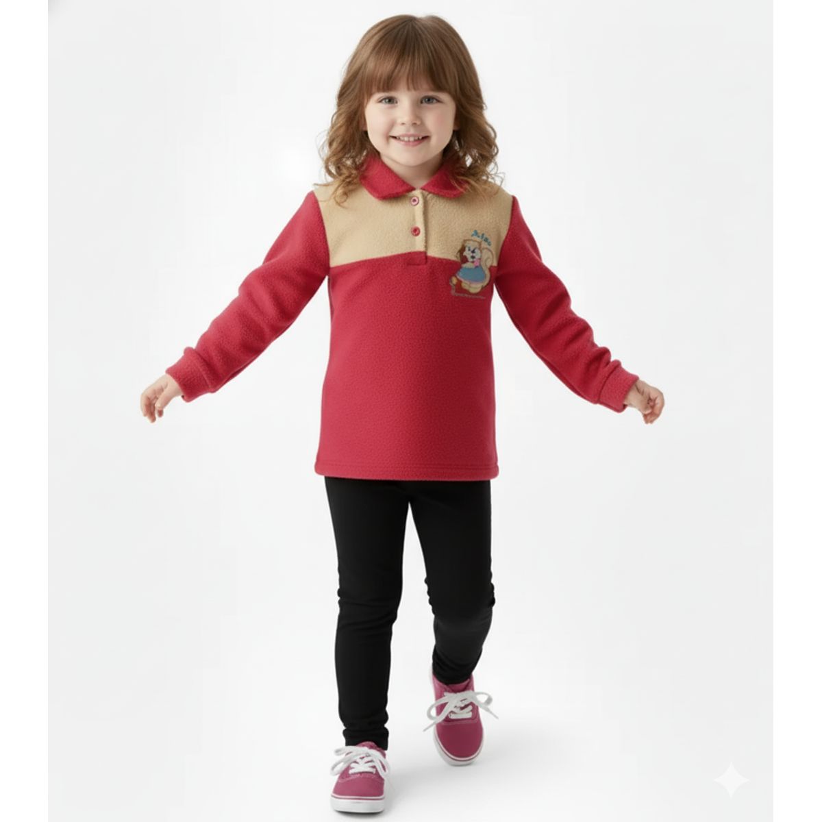 GENERICO - Chompa Polar para Niña Guinda
