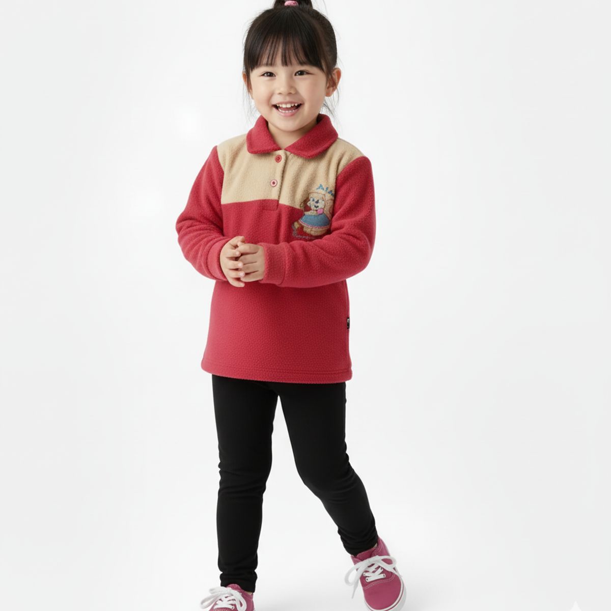 GENERICO - Chompa Polar para Niña Guinda