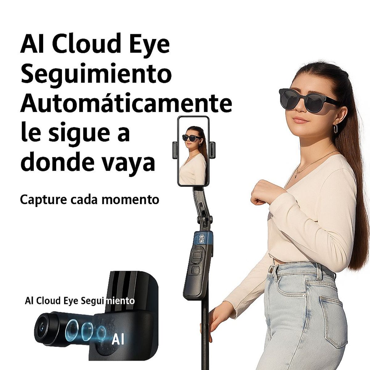 TRÍPODE SELFIE CON IA PARA CELULAR CON SEGUIMIENTO FACIAL NOVEDADES, marca GENERICO - Foto Principal