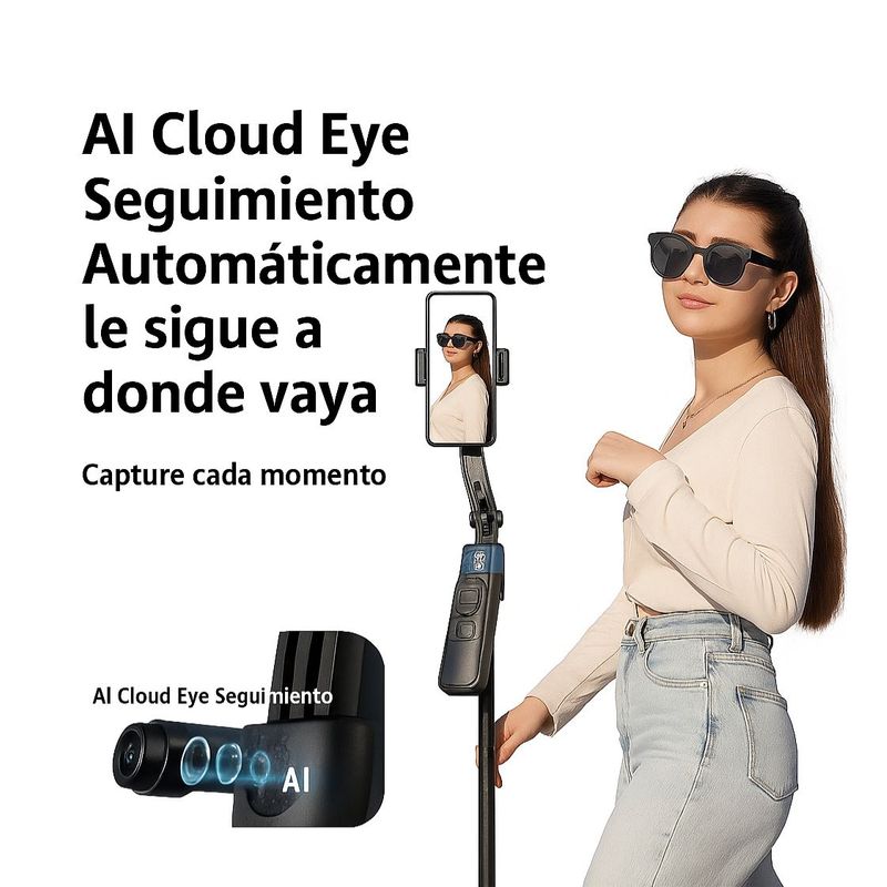 GENERICO - TRÍPODE SELFIE STICK CON IA PARA CELULAR CON SEGUIMIENTO FACIAL