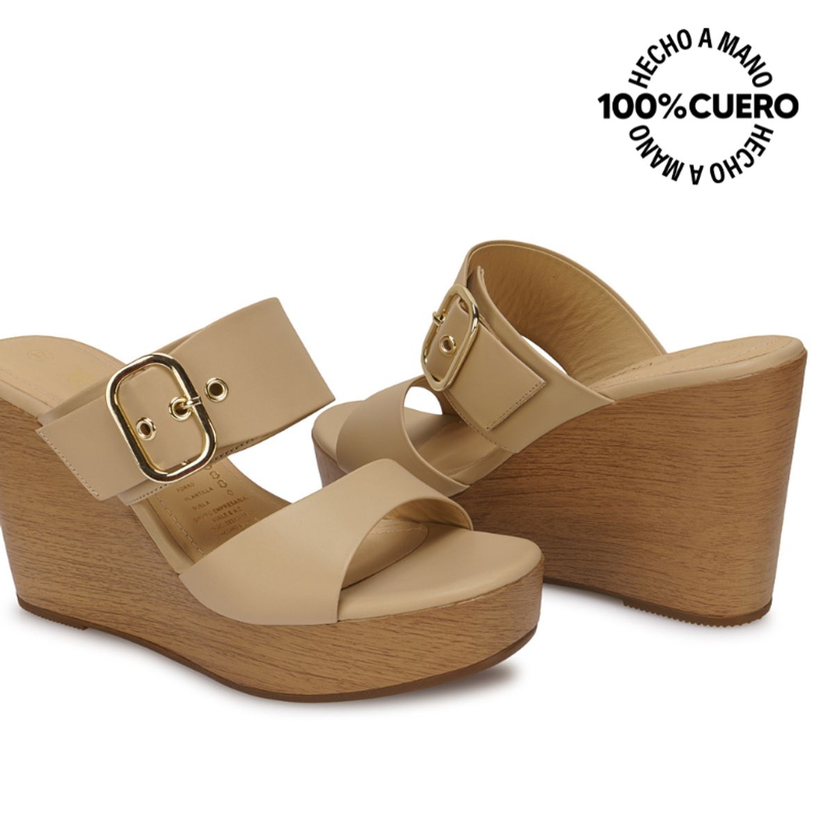 VIALE - Sandalia Slide Casual SOFI-2604 Pele Viale Cuero