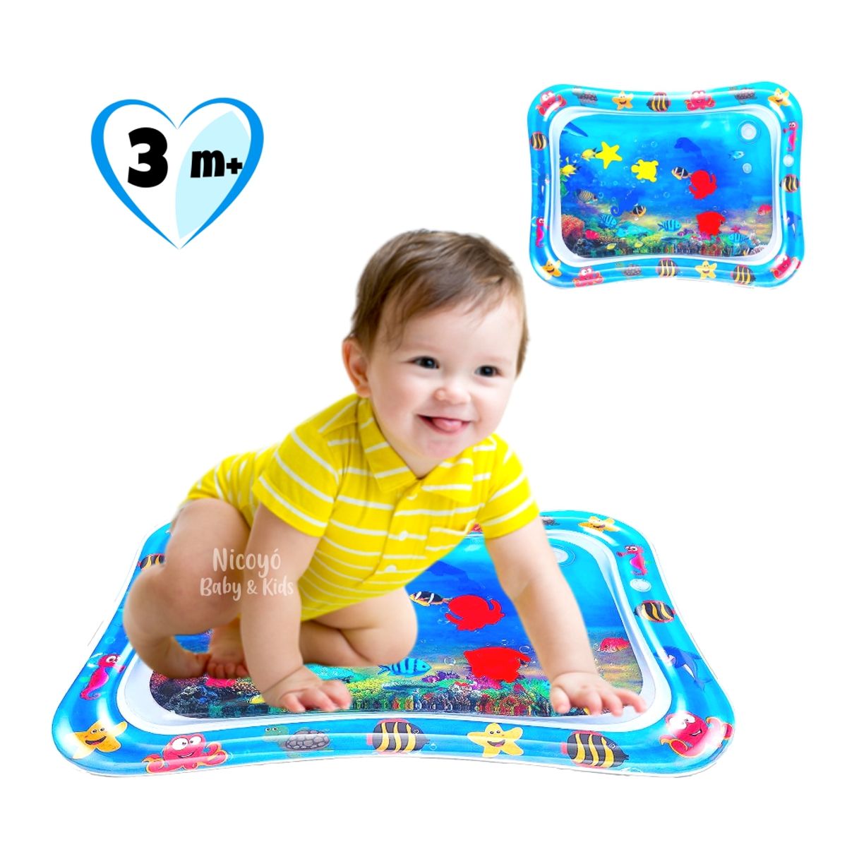 BABY - Colchoneta de Agua Sensorial Inflable para Bebés PEZ RAYA R