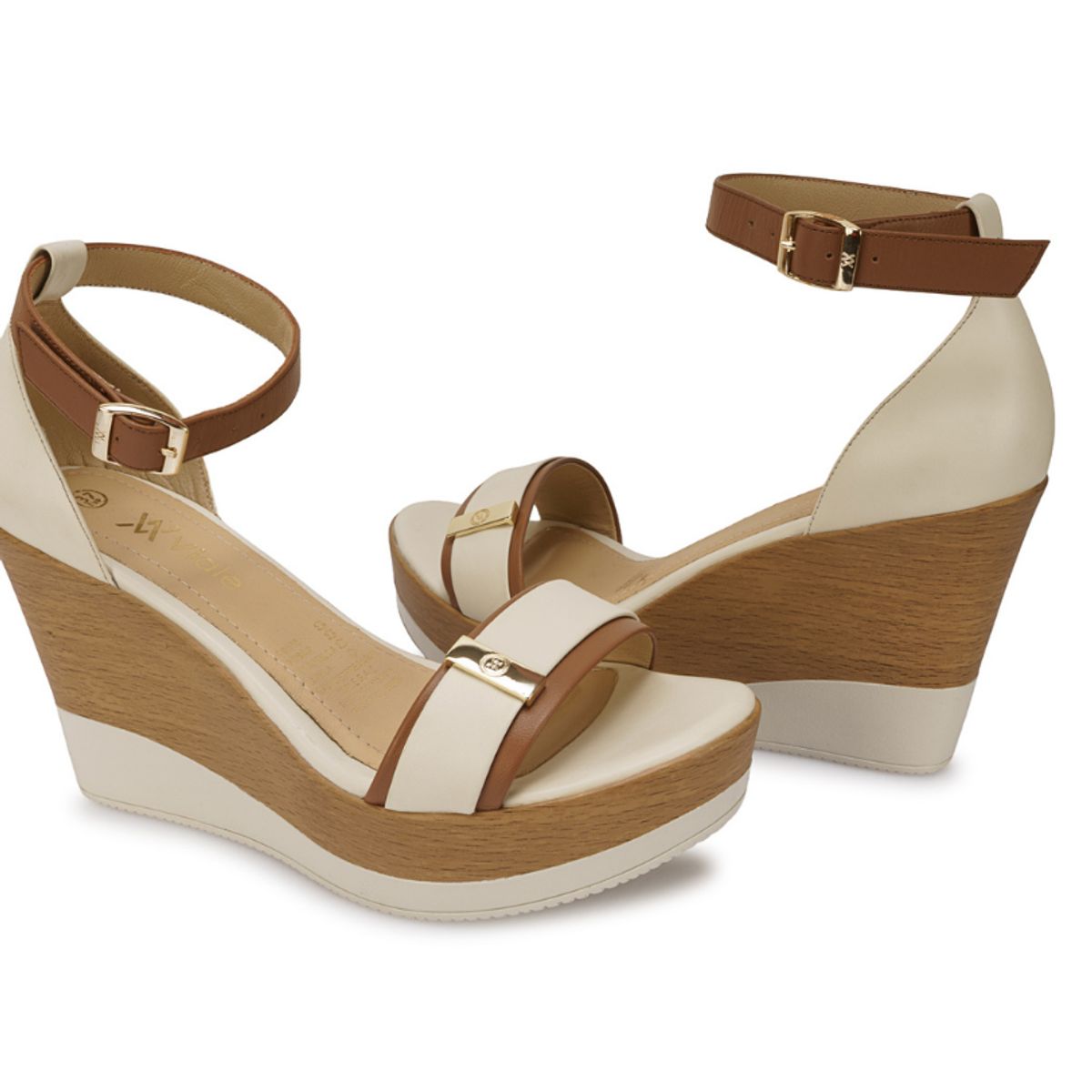 VIALE - Sandalia Dorsay Casual SOFI-2609 Hueso Viale Cuero