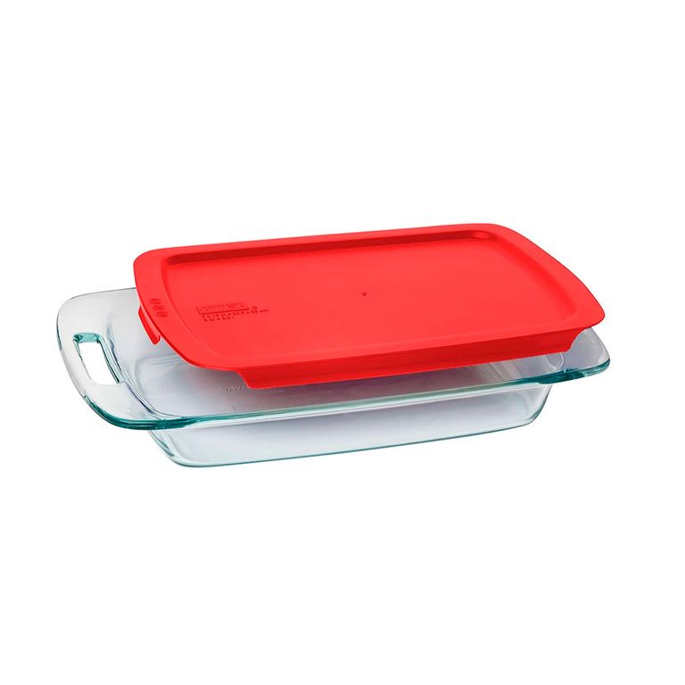 Fuente Rectangular Pyrex Easy Grab 2.8 Lt Tapa Roja 300180 PYREX ...