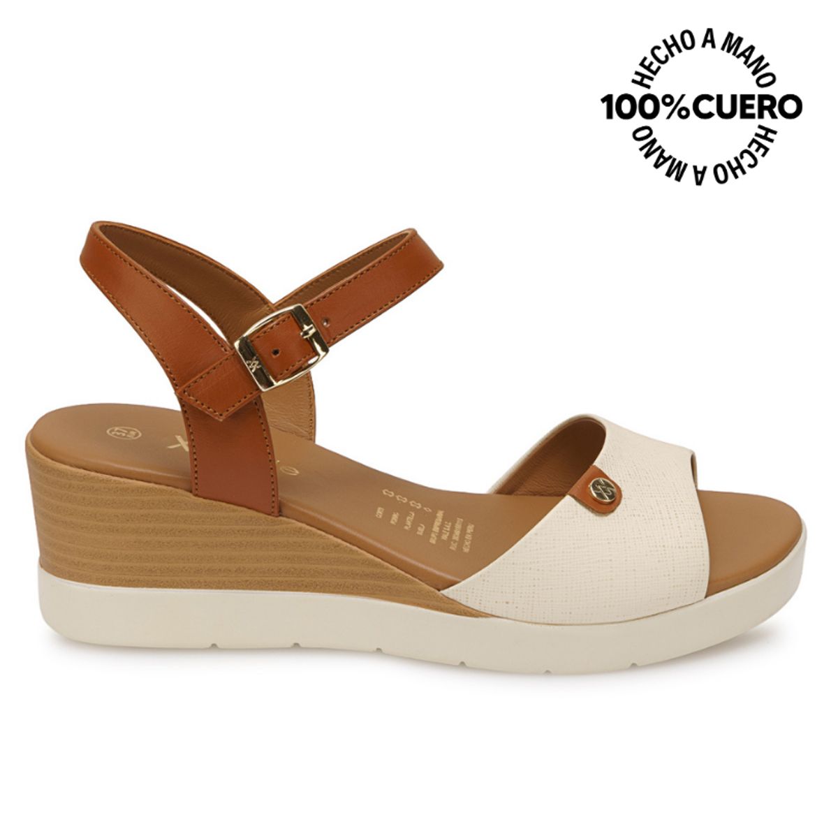 VIALE - Sandalia Dorsay Casual TASTE-2601 Perla Viale Cuero