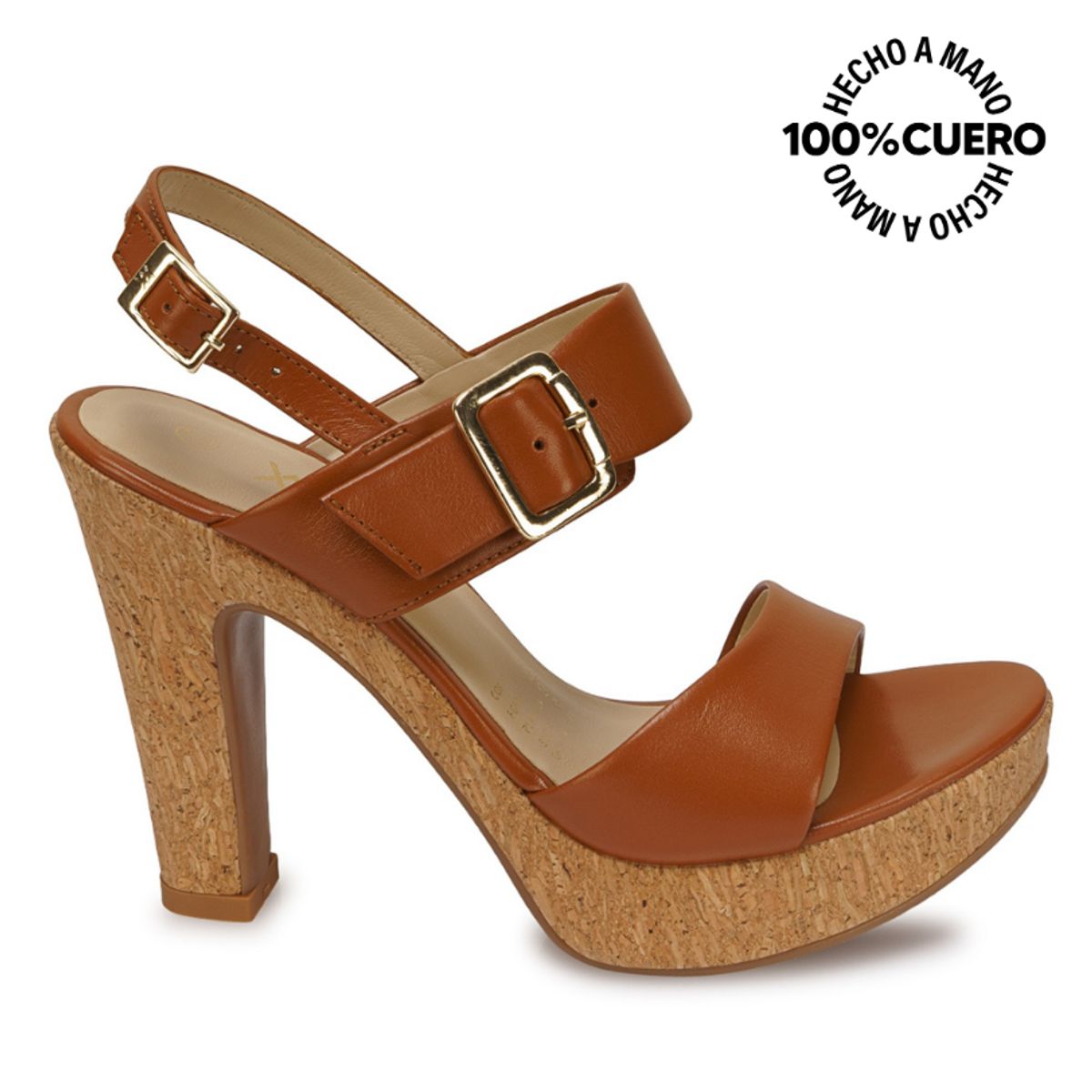 VIALE - Sandalia Strap Casual TATI-2606 Natural Viale Cuero