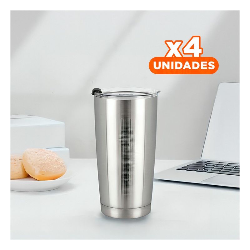 RYBIU IMPORT - Pack4 Termo Resistente de Color Plateado Y+Regalo Stickers