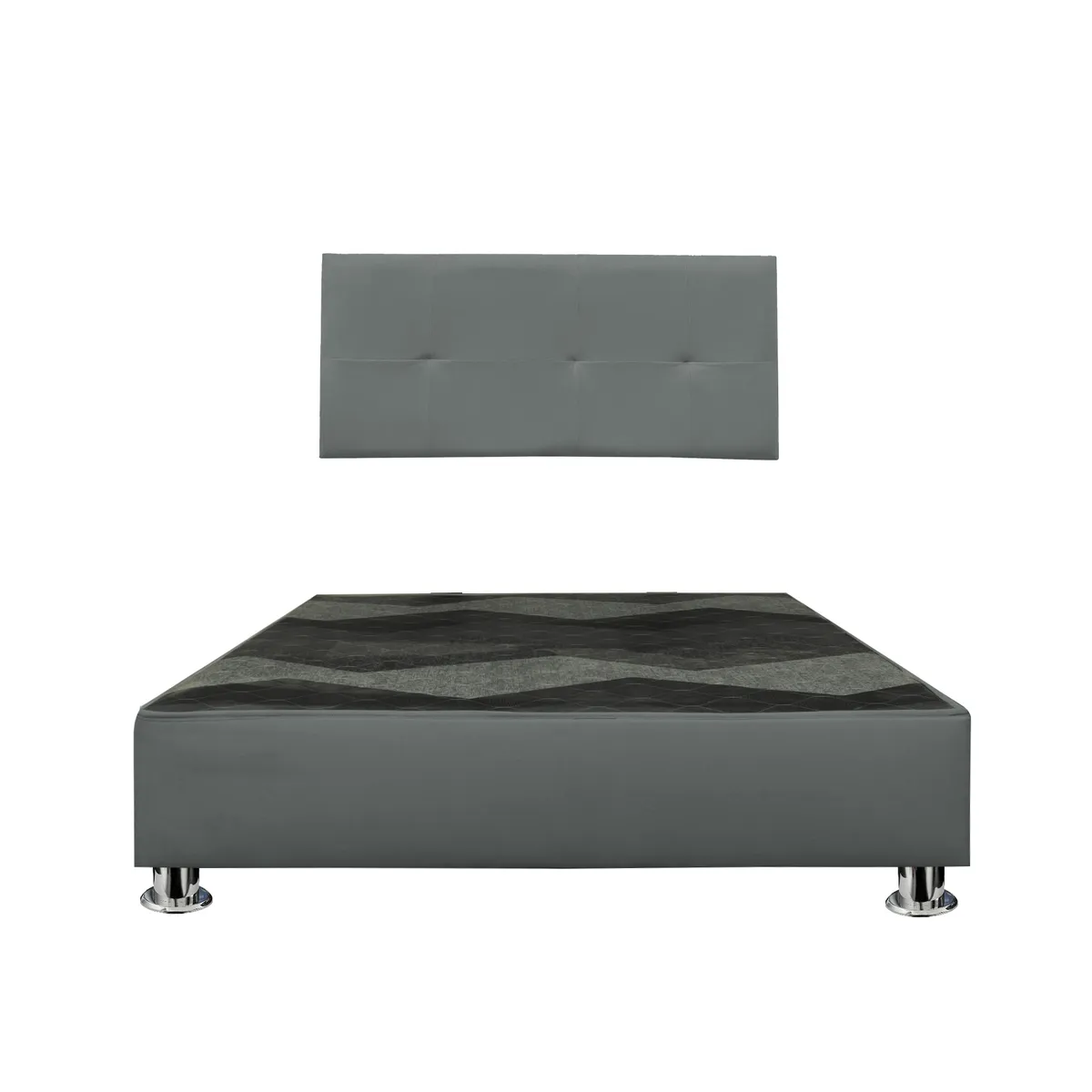 GENERICO - Cama tapizada Sabana Pcromadas - Queen Gris oscuro