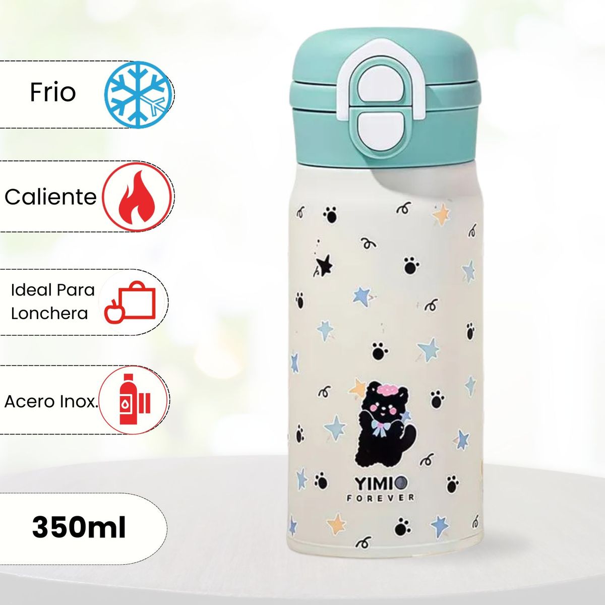 ICHIMATSU - Tomatodo de Acero Inoxidable Pet Verde 350 ml