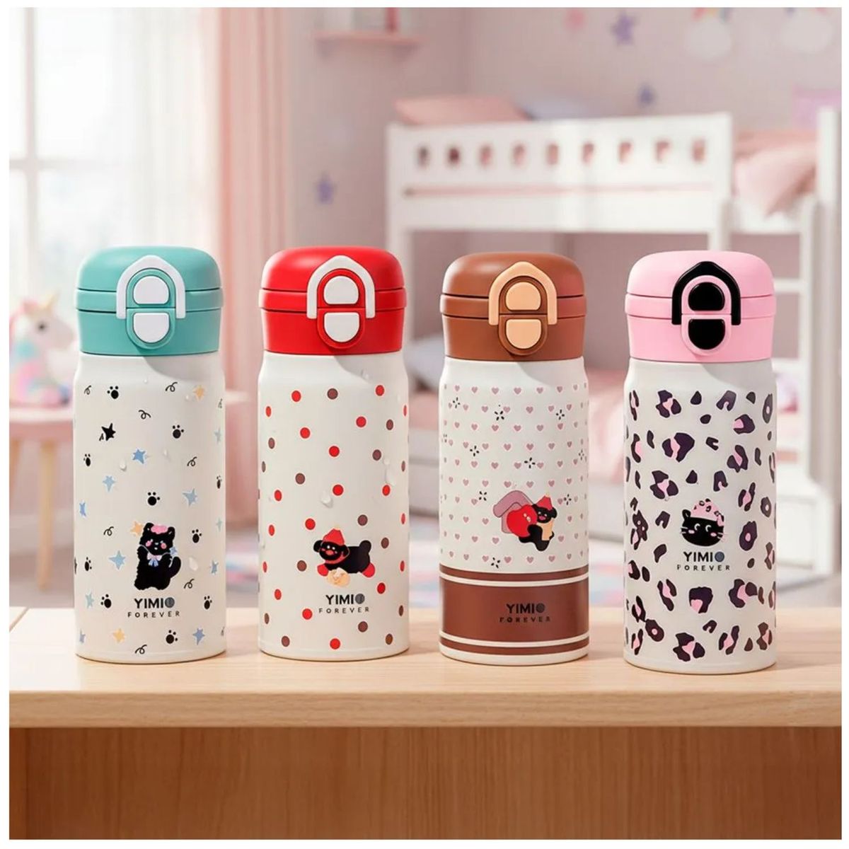 ICHIMATSU - Tomatodo de Acero Inoxidable Pet Verde 350 ml