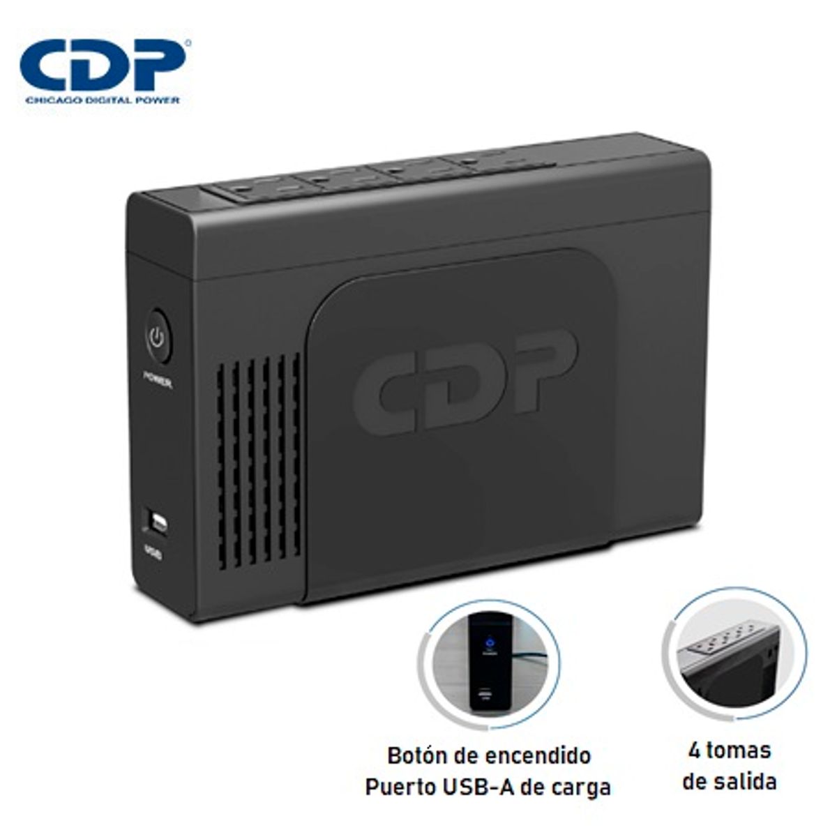 CDP - UPS CDP INTERACTIVO PORTATIL LI-504I 500VA250W4SALIDASBATERIA LITIO