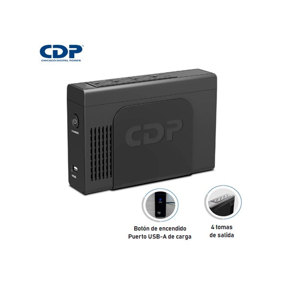 CDP - UPS CDP INTERACTIVO PORTATIL LI-504I 500VA250W4SALIDASBATERIA LITIO