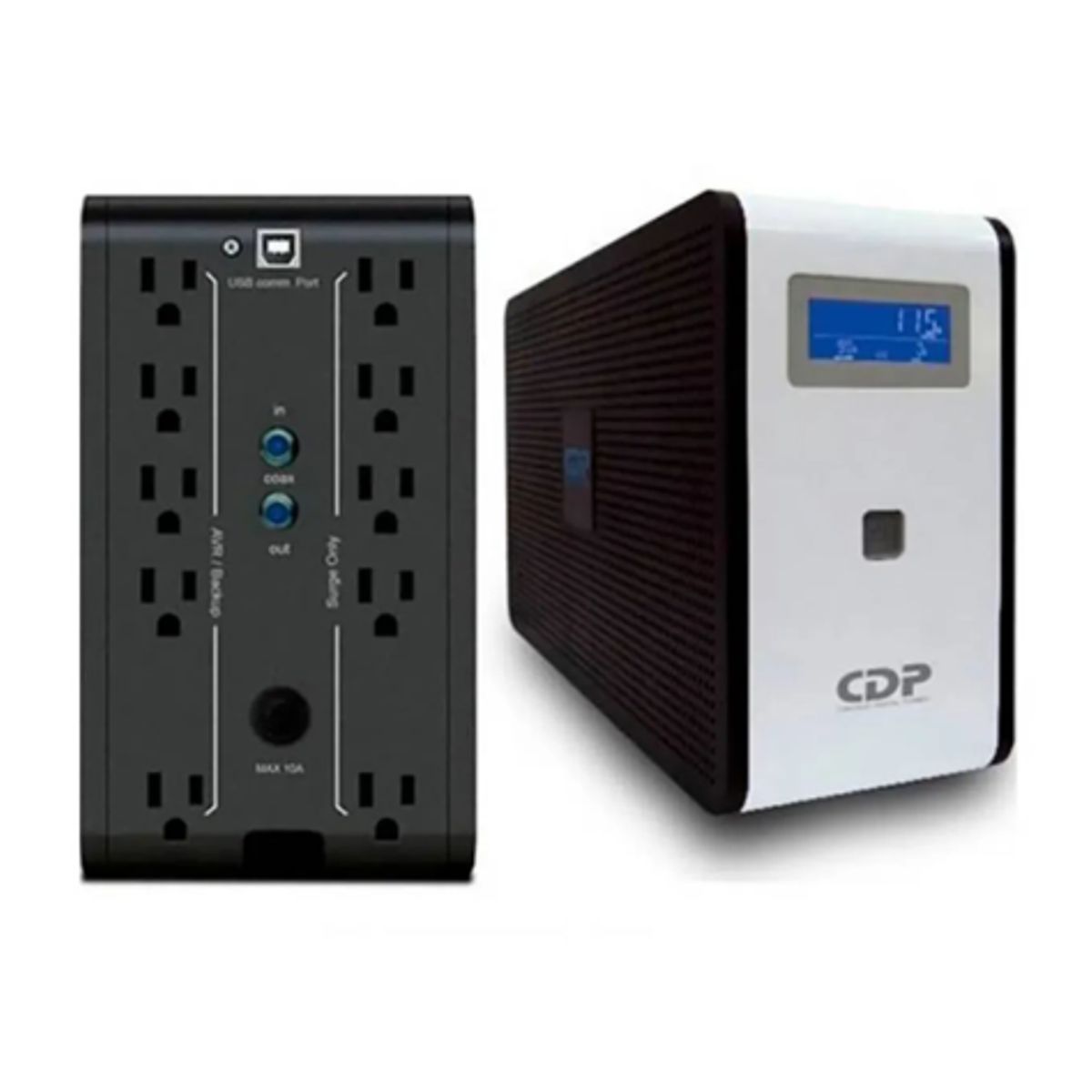 CDP - UPS CDP R-SMART751I 750VA/375W AUTONOMIA 20MIN 10 SALIDAS/5  PORT USB-A /1 PORT USB-C BLACK