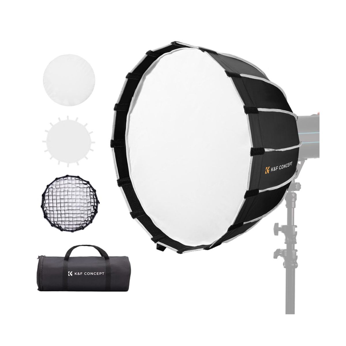 K&F CONCEPT - Sofbox K&F Concept 90cm Parabolico - Armado Rapido KF180008v1