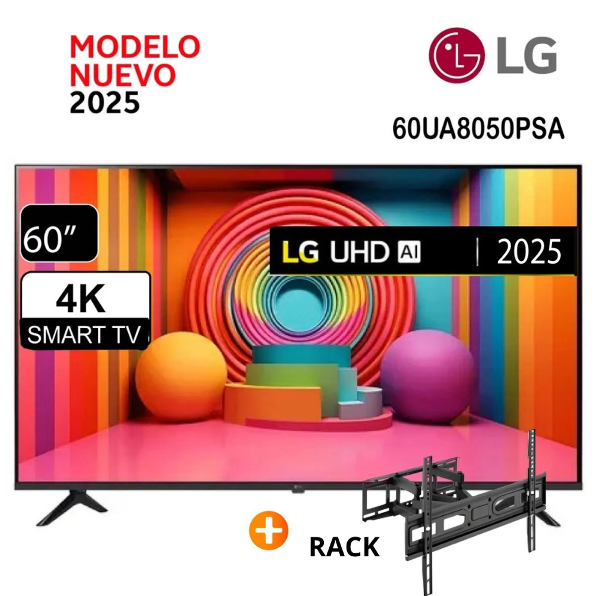 LG - Televisor LG 60 Smart UHD 4K Thinq Ai 60UA8050PSA + RACK