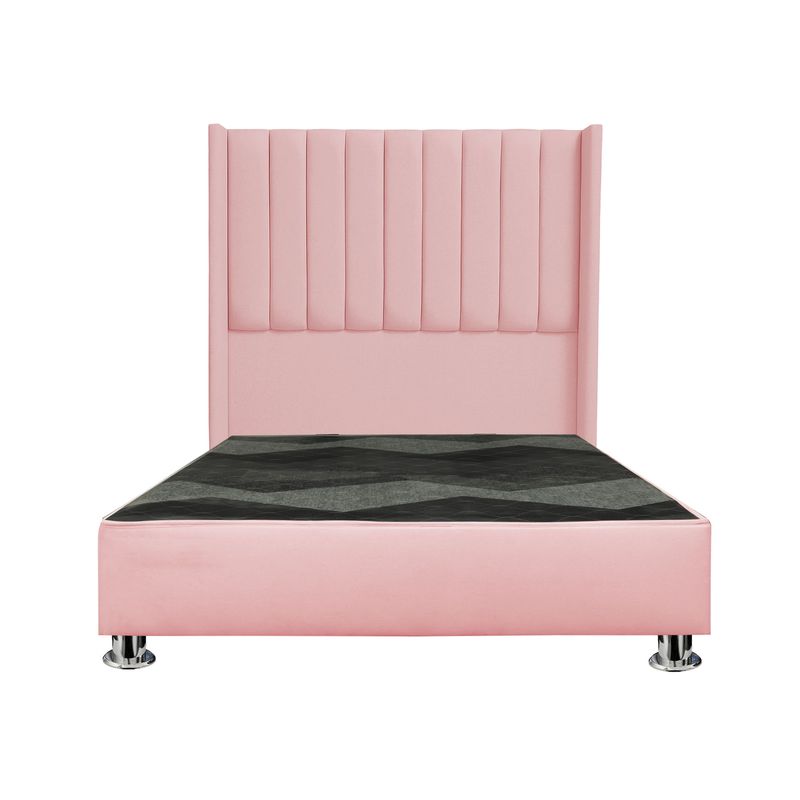 GENERICO - Cama tapizada Roma - 2plz Rosado