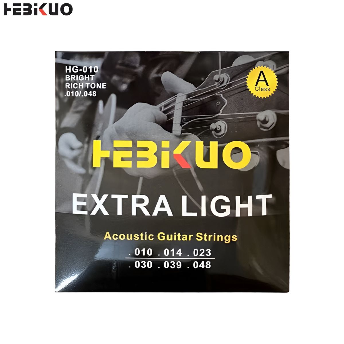 HEBIKUO - JUEGO DE 6 CUERDAS DE METAL PARA GUITARRA ACUSTICA I CALIBRE 10