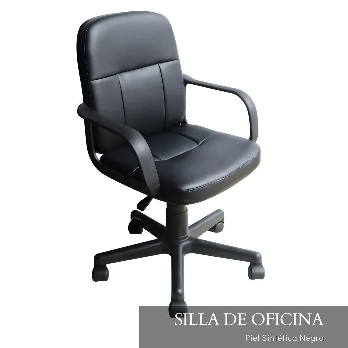 SM - SILLA DE OFICINA ERGONONOMICA NEGRO - RESISTE 150 KG