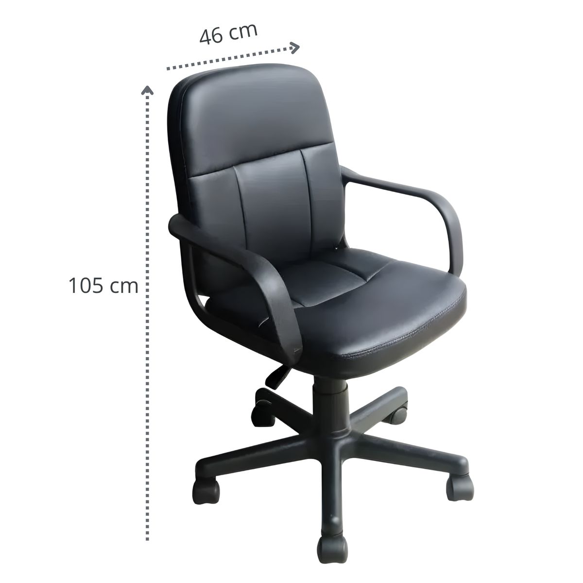 SM - SILLA DE OFICINA ERGONONOMICA NEGRO - RESISTE 150 KG