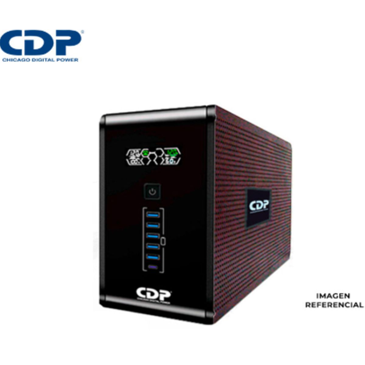 CDP - UPS CDP R-SMART 1210I 1200VA /720W/10 SALIDAS/5 PORT USB-A /1  PORT USB-C BLACK