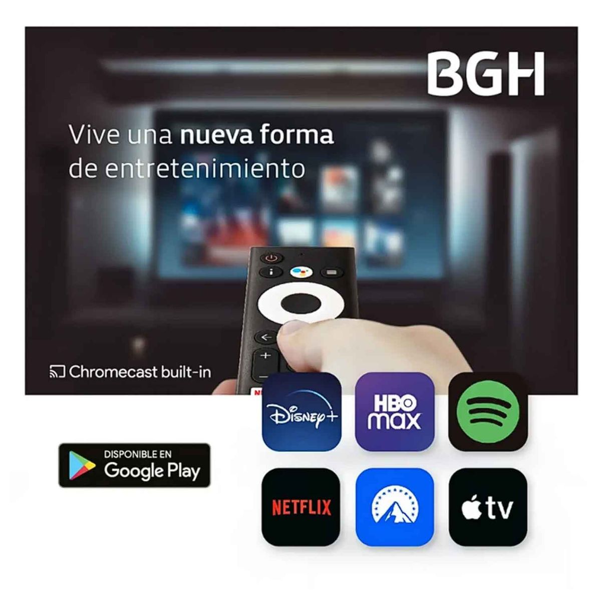 BGH - Televisor BGH B5824UK6AIP 58 Pulgadas UHD 4K Smart Android TV