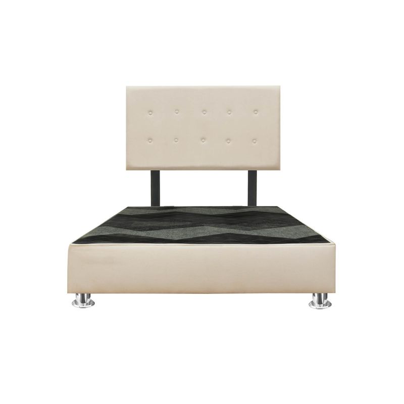 GENERICO - Cama tapizada Petal - 2plz beige claro