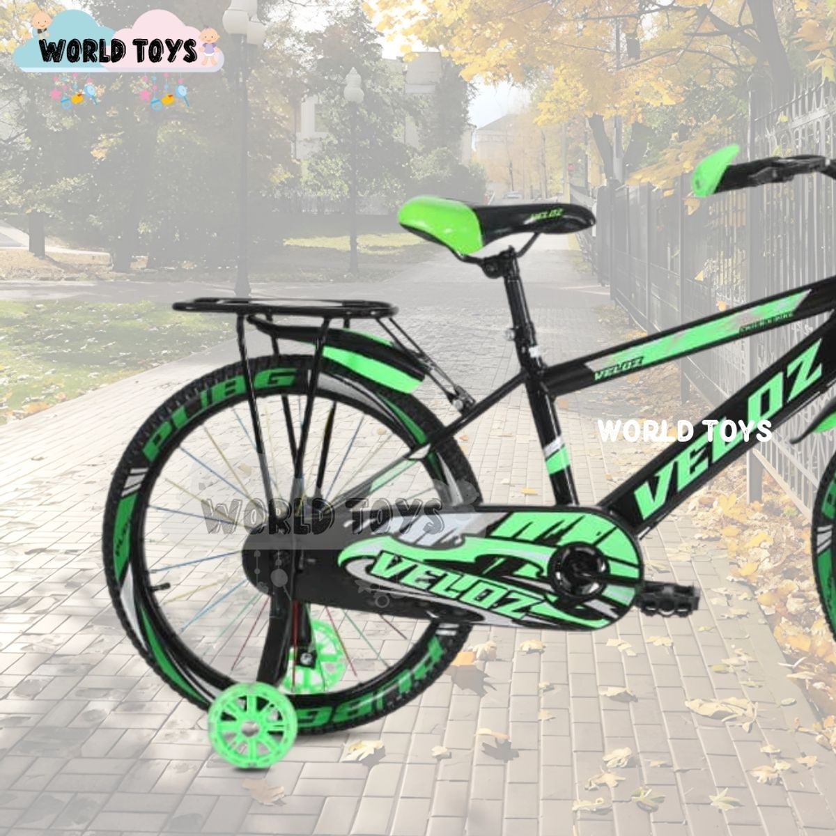 VELOX - Bicicleta Para Niño Aro 16 «SPORT VZ» con Canasta Green