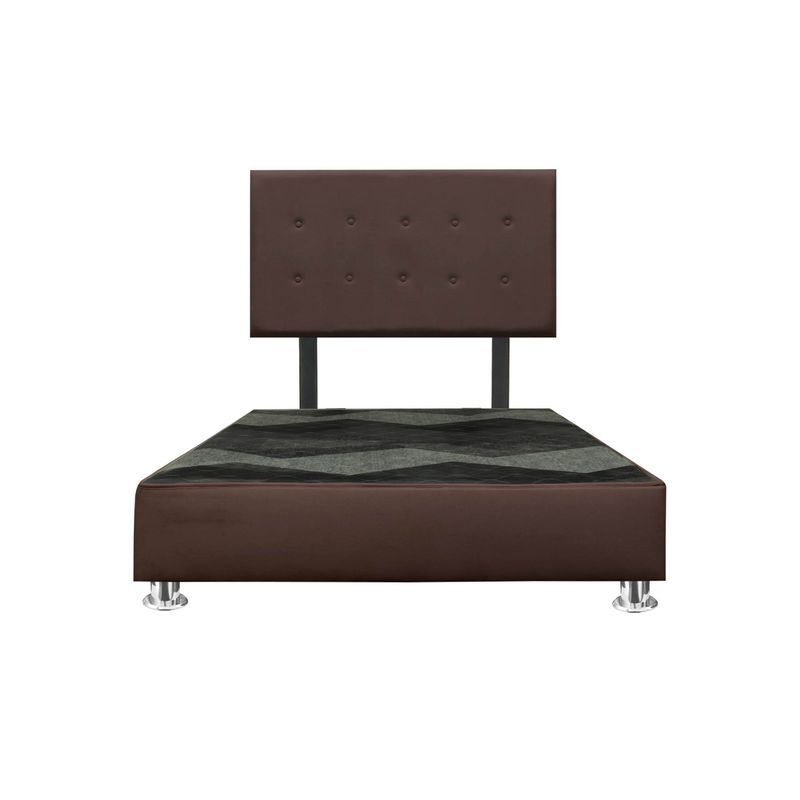 GENERICO - Cama tapizada Petal - Queen Marrón