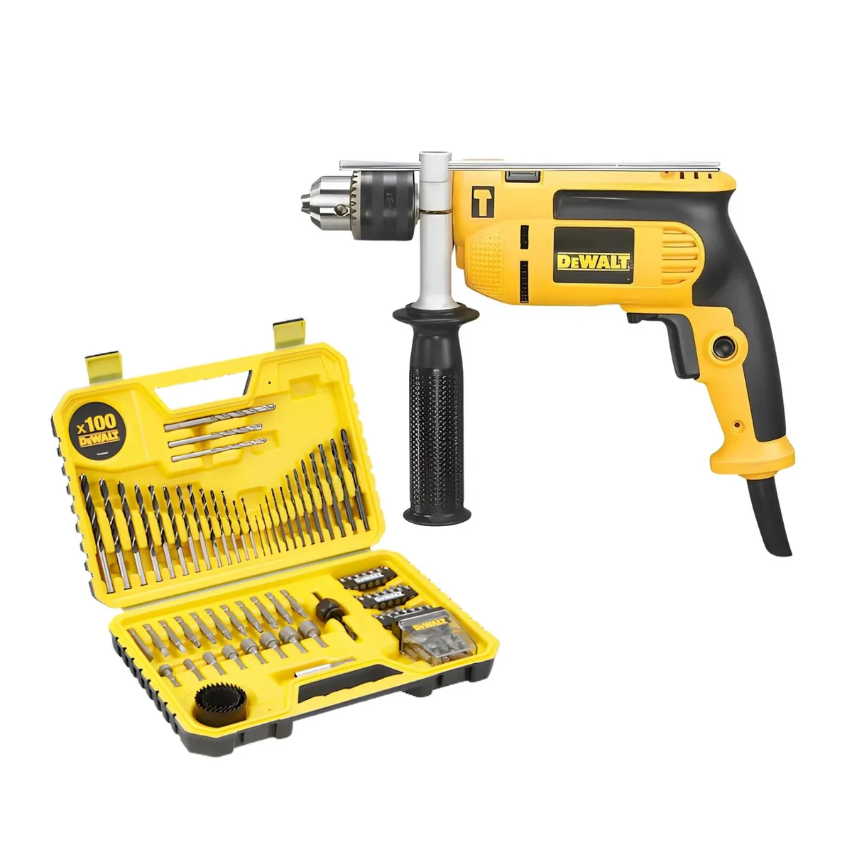 DEWALT - Taladro Percutor 650W + Set de Atornilladores 100 Pzs Dewalt