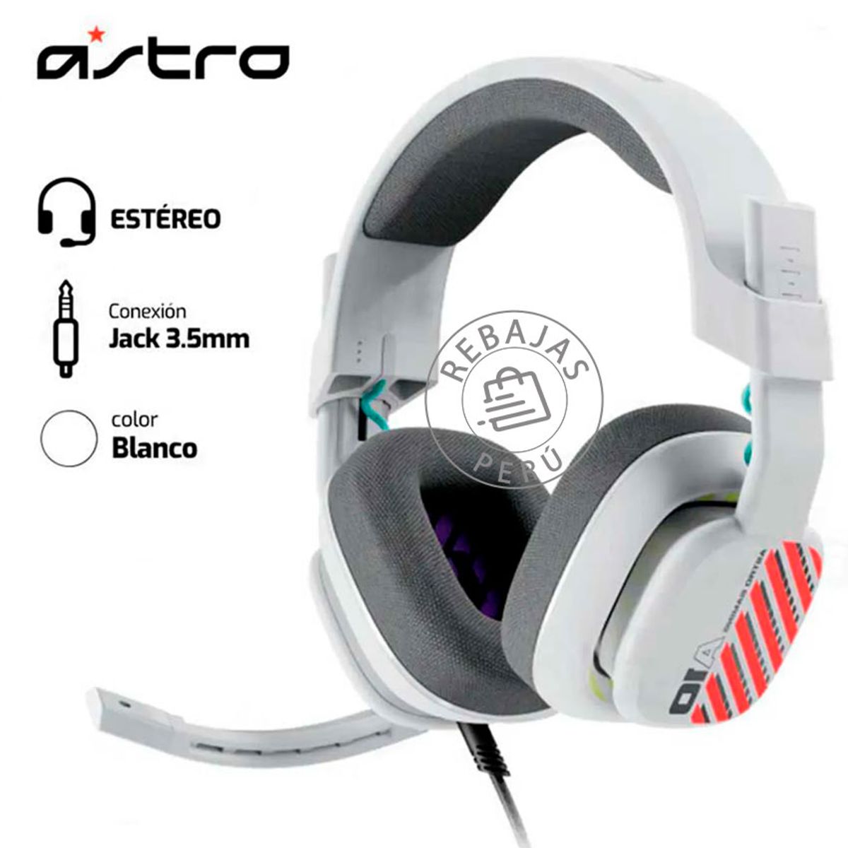 ASTRO - Audífonos Astro A10 G2 Blanco Gaming con Micrófono Multiplataforma