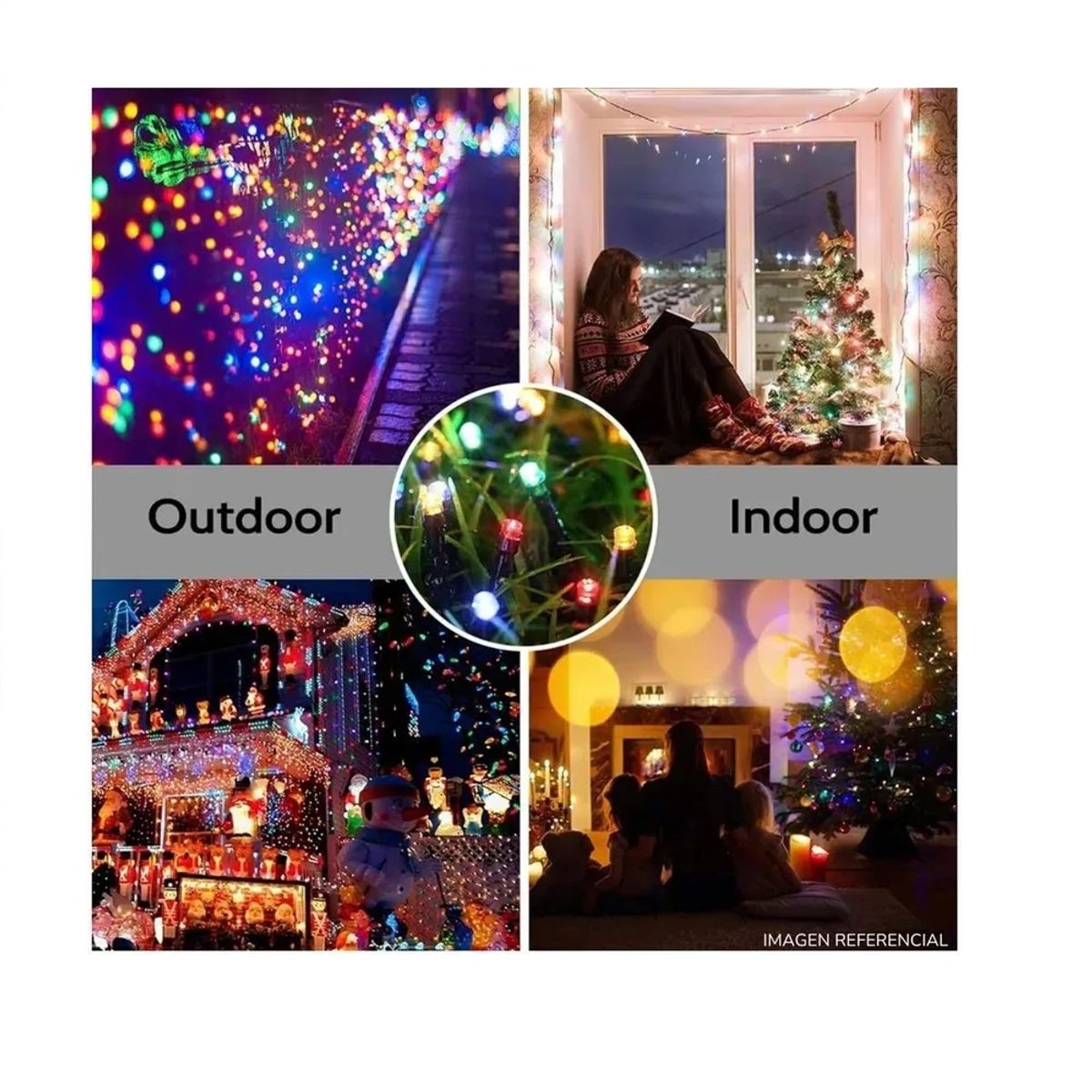 GENERICO - Tira de luces navideñas guirnaldas multicolor Musical 100 Metros 450L