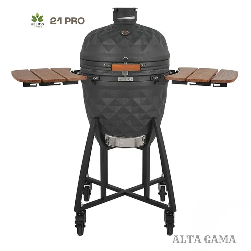 GENERICO - Kamado Parrilla 21 PRO color negro con accesorios