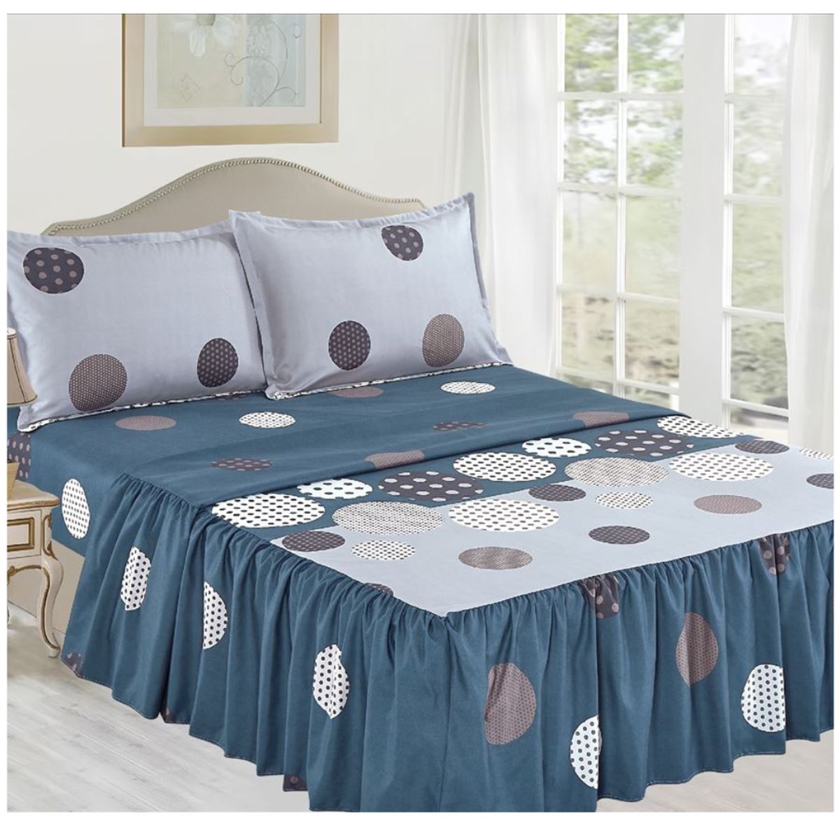 CASATEX - JUEGO DE SÁBANAS CON BLONDA CASATEX 2 PLAZAS