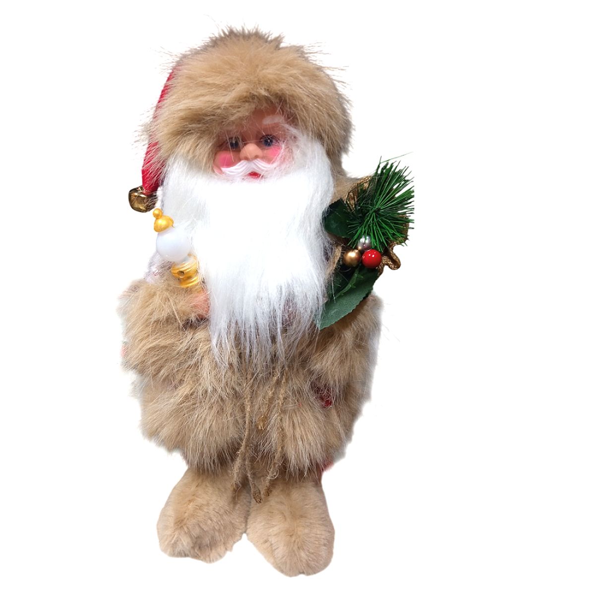 GENERICO - Papa Noel navideño musical con movimiento de 36cm Marrón