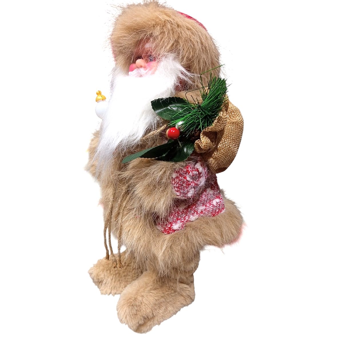 GENERICO - Papa Noel navideño musical con movimiento de 36cm Marrón