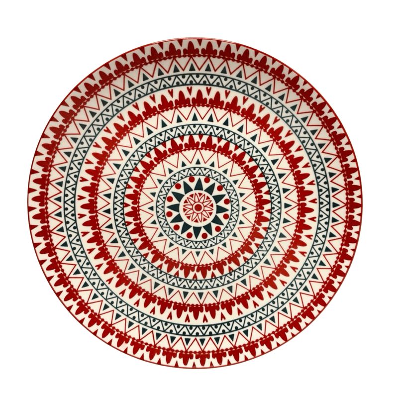 OEM - Plato de Entrada o Postre Mándala Rubí - 6 unidades